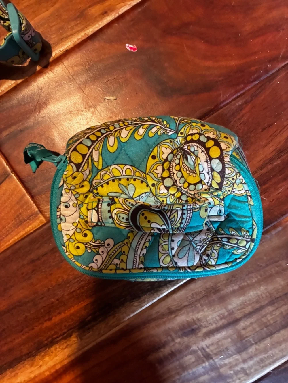 Peacock green Vera Bradley backpack with little necessity pouch